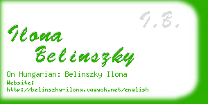 ilona belinszky business card